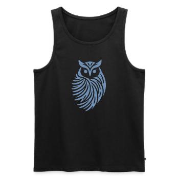 Minimalistische Eule Abstrakte Silhouette - Männer Premium Bio Tank Top - Schwarz - Vorne - AI Model Male 178 light (178cm)