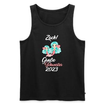 Große Schwester 2023 Meerjungfrau Geschwister Gesc - Männer Premium Bio Tank Top - Schwarz - Vorne - Michal (187cm)