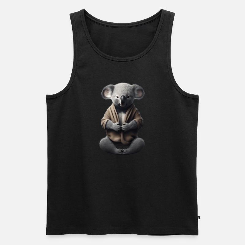 Koala Mönch - Männer Premium Bio Tank Top - Schwarz