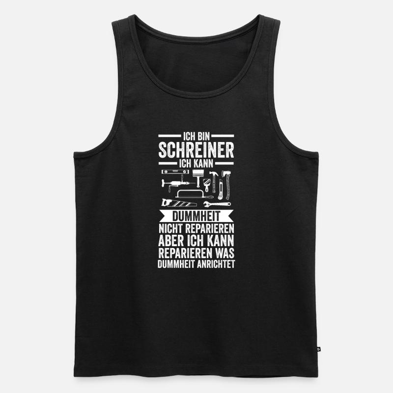 Schreiner Beruf Holzbearbeiter Geschenk - Männer Premium Bio Tank Top - Schwarz