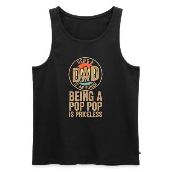 Papa & Opa Familie Opa Geschenk - Männer Premium Bio Tank Top - Schwarz - Vorne - Michal (187cm)