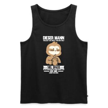 Abschied Kollegin Abschiedsparty Geschenk - Männer Premium Bio Tank Top - Schwarz - Vorne - Michal (187cm)