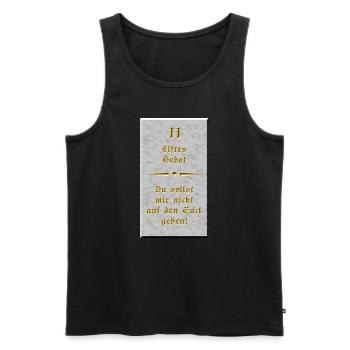 11. Gebot - Du sollst mir nicht auf den Sack gehen - Männer Premium Bio Tank Top - Schwarz - Vorne - AI Model Male 178 light (178cm)