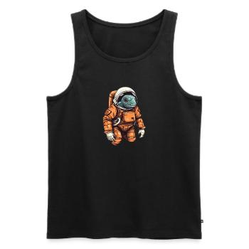 Coole Schildkröte als Astronaut mit Anzug - Männer Premium Bio Tank Top - Schwarz - Vorne - AI Model Male 178 light (178cm)