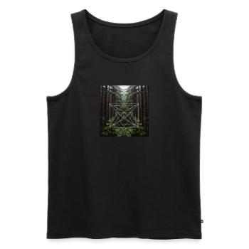 Geometrischer Wald - Männer Premium Bio Tank Top - Schwarz - Vorne - Michal (187cm)
