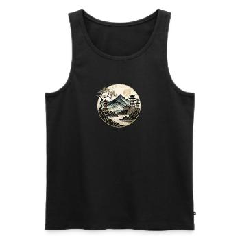 Traditional Chinese Design, Oriental Logo, Asia - Men's Premium Organic Tank Top - black - Front - Michal (187cm)