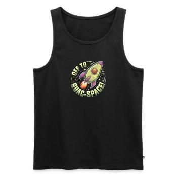 Off to Guac Space Adventure - Men's Premium Organic Tank Top - black - Front - AI Model Male 178 light (178cm)