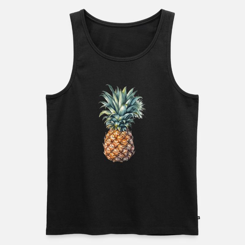 Ananas - Männer Premium Bio Tank Top - Schwarz