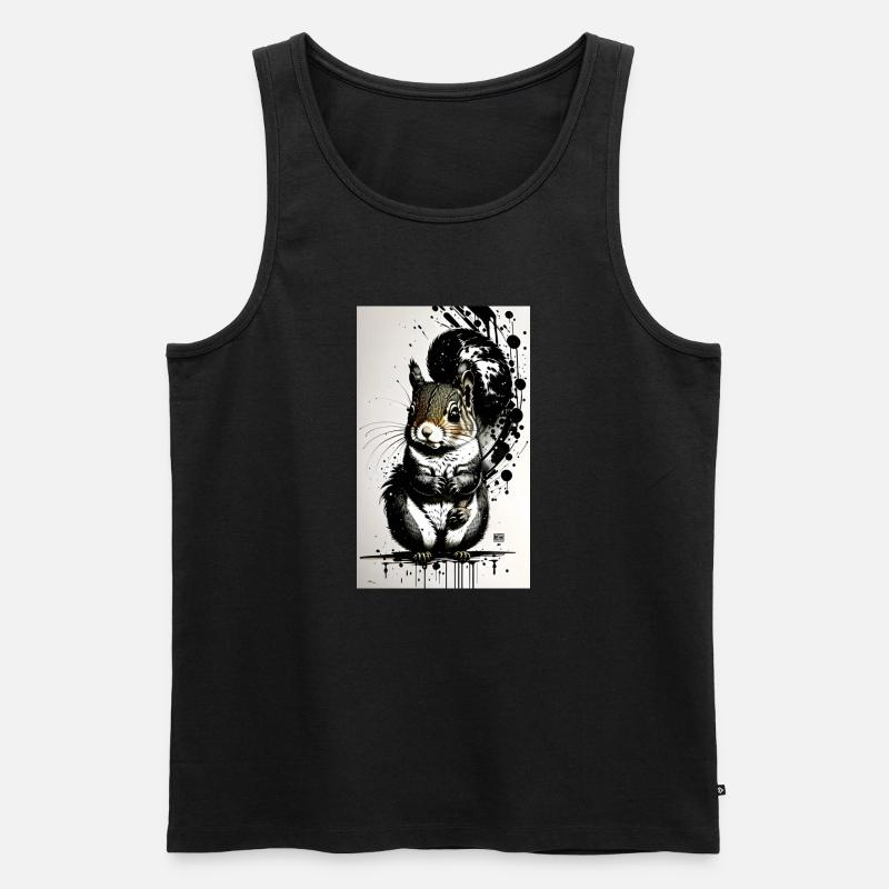 Niedliches Eichhörnchen - Männer Premium Bio Tank Top - Schwarz