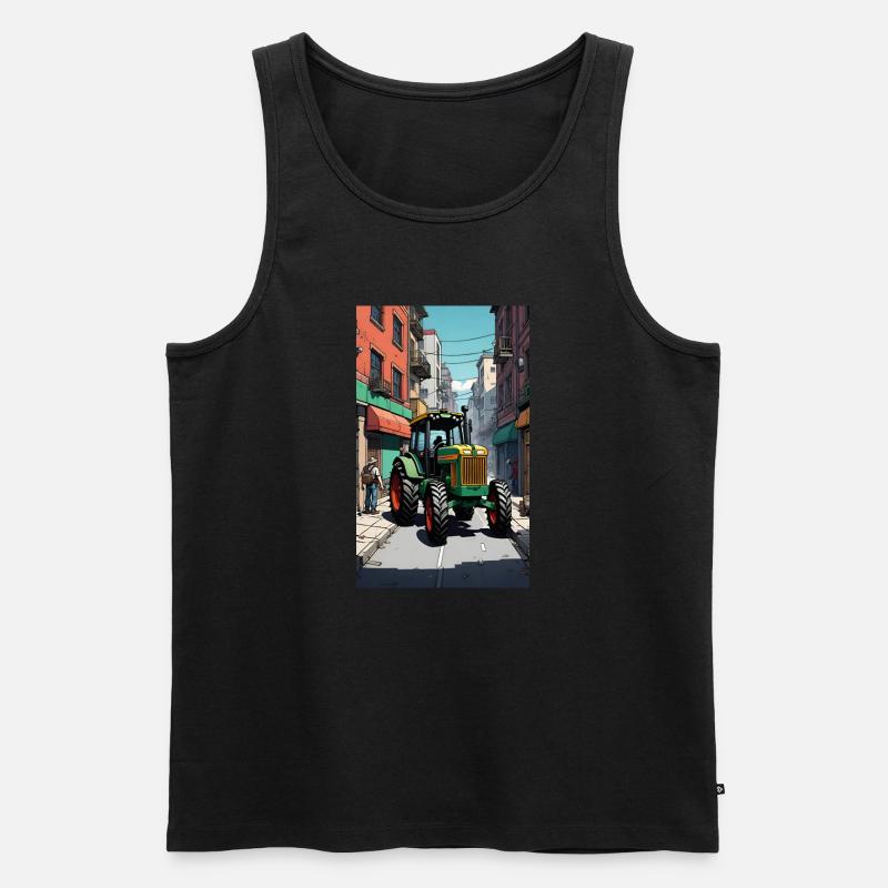 Traktor auf Bauernprotest - Männer Premium Bio Tank Top - Schwarz