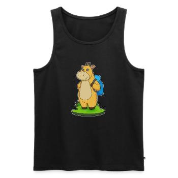 Giraffe Hiker Backpack Hiking - Men's Premium Organic Tank Top - black - Front - Michal (187cm)