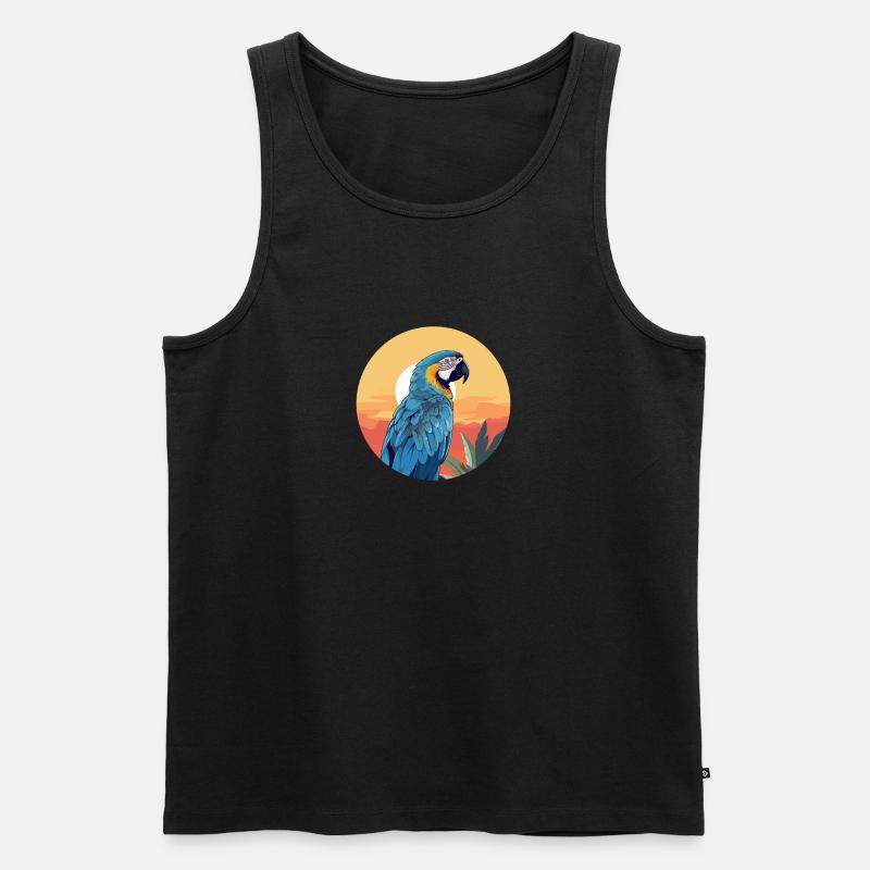 Blau-Gold Ara - Männer Premium Bio Tank Top - Schwarz