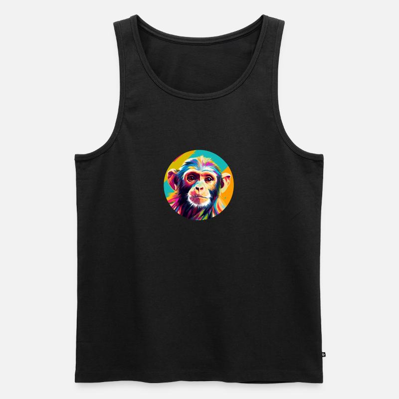 Kapuzineräffchen - Männer Premium Bio Tank Top - Schwarz