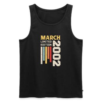 March 2002 - Birthday Gift March 2002 March - Men's Premium Organic Tank Top - black - Front - Michal (187cm)