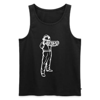 Dessin apiculteur - Débardeur bio Premium Homme - noir - Devant - AI Model Male 178 light (178cm)