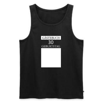 Gästebuch 30.Geburtstag Unterschrift T-shirt - Männer Premium Bio Tank Top - Schwarz - Vorne - Michal (187cm)