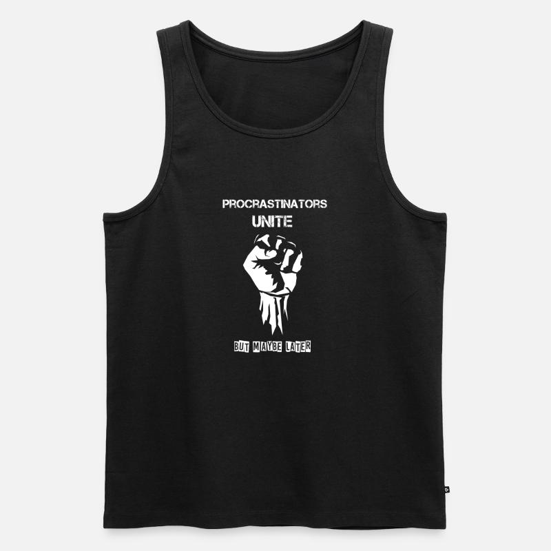 Procrastinators Unite - Männer Premium Bio Tank Top - Schwarz