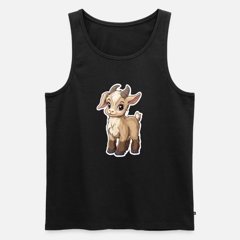 Ziege - Männer Premium Bio Tank Top - Schwarz