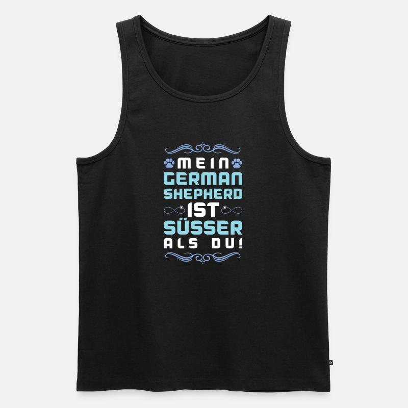 deutscher schäferhund hund spruch - Männer Premium Bio Tank Top - Schwarz