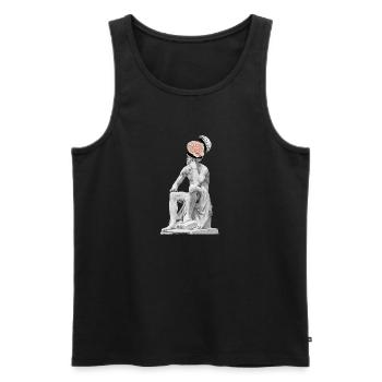 Thoughts Sculpture - Men's Premium Organic Tank Top - black - Front - AI Model Male 178 light (178cm)
