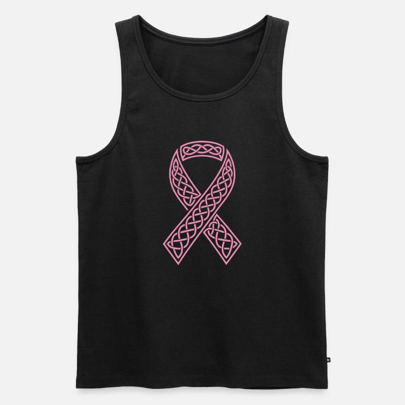 Rosa keltisches Band mit Schleife - Männer Premium Bio Tank Top - Schwarz