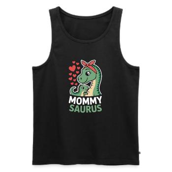  Mommy Saurus Dinosaurier Mama Herzliebe Muttertag - Männer Premium Bio Tank Top - Schwarz - Vorne - Michal (187cm)