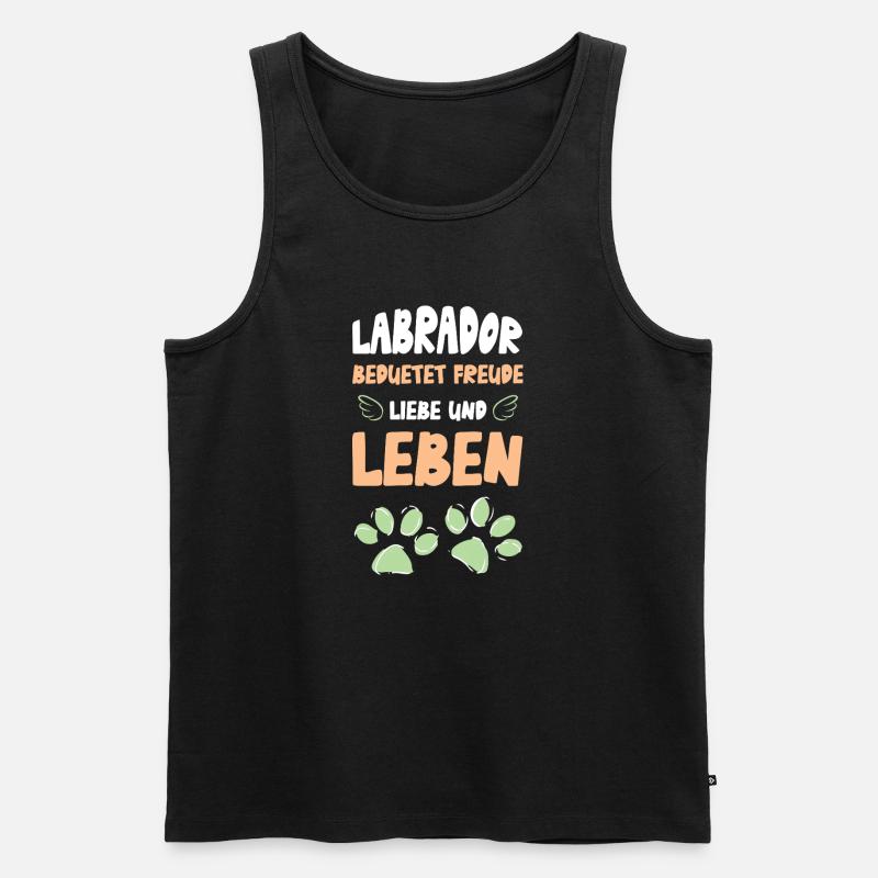 Labrador Freude Liebe Leben - Männer Premium Bio Tank Top - Schwarz