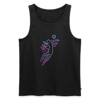 Volley-ball féminin Joueuse de volley-ball : Volley-ball de plage - Débardeur bio Premium Homme - noir - Devant - AI Model Male 178 light (178cm)