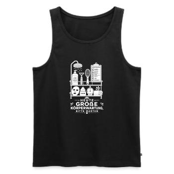 Luxusdusche als Wochenritual - Männer Premium Bio Tank Top - Schwarz - Vorne - Michal (187cm)