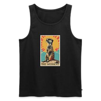 Meerkat Erdmännchen - Männer Premium Bio Tank Top - Schwarz - Vorne - Michal (187cm)