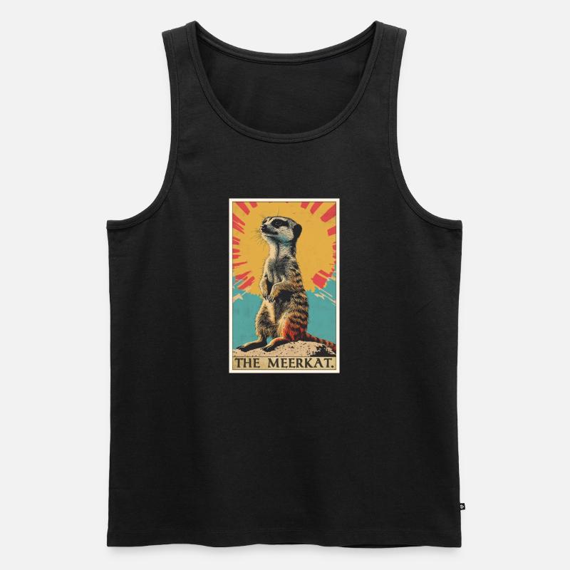 Meerkat Erdmännchen - Männer Premium Bio Tank Top - Schwarz