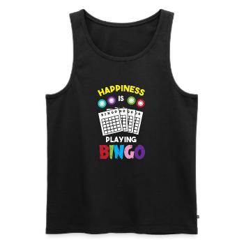 Bingo - Men's Premium Organic Tank Top - black - Front - Michal (187cm)