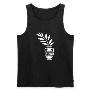 Antike Vase mit Blattzweigen - Männer Premium Bio Tank Top - Schwarz - Vorne - Michal (187cm)