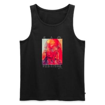 Paulo Festival 2014 - Männer Premium Bio Tank Top - Schwarz - Vorne - Michal (187cm)