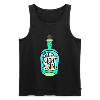 Gin Alcohol Party Drink witty saying gift - Men's Premium Organic Tank Top - black - Front - AI Model Male 178 light (178cm)