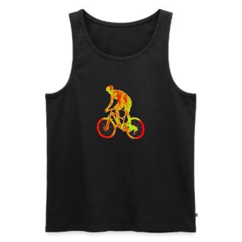 Bike red dotted - Men's Premium Organic Tank Top - black - Front - AI Model Male 178 light (178cm)