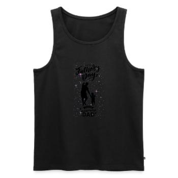 Father's Day-Happy Father's Day - Men's Premium Organic Tank Top - black - Front - Michal (187cm)