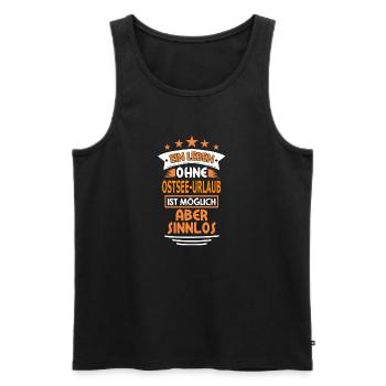 OSTSEE-URLAUB - Männer Premium Bio Tank Top - Schwarz - Vorne - Michal (187cm)