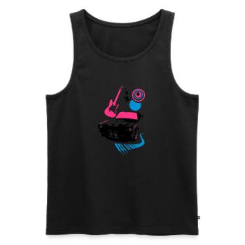 Auto dj Pop-Rock- - Männer Premium Bio Tank Top - Schwarz - Vorne - AI Model Male 178 light (178cm)