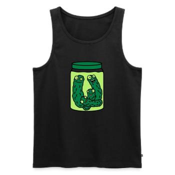 Funny Cucumber Preserving Jar - Men's Premium Organic Tank Top - black - Front - AI Model Male 178 light (178cm)
