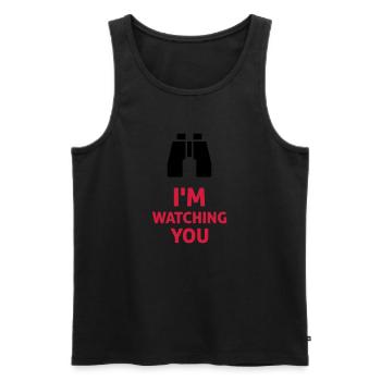 I'm Watching You - Débardeur bio Premium Homme - noir - Devant - AI Model Male 178 light (178cm)