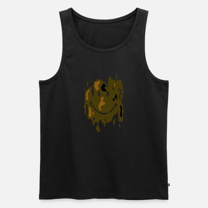 Smiley Mud - Männer Premium Bio Tank Top - Schwarz