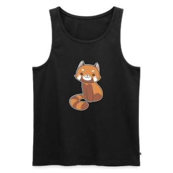 Panda rouge - Débardeur bio Premium Homme - noir - Devant - AI Model Male 178 light (178cm)