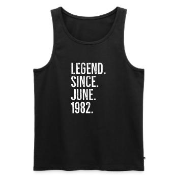 Legend Since June 1982 - Men's Premium Organic Tank Top - black - Front - Michal (187cm)