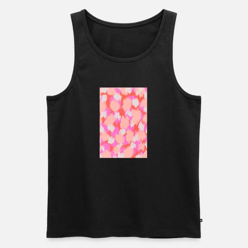 Pink Orange Strokes Pattern - Männer Premium Bio Tank Top - Schwarz