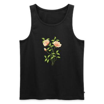 Flowers - Men's Premium Organic Tank Top - black - Front - Michal (187cm)