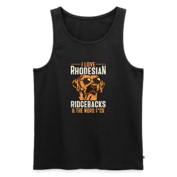 Rhodesian Ridgeback Hund - Männer Premium Bio Tank Top - Schwarz - Vorne - Michal (187cm)