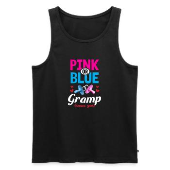 Gramp rose ou bleu vous aime Genre Révéler La fête - Débardeur bio Premium Homme - noir - Devant - Michal (187cm)