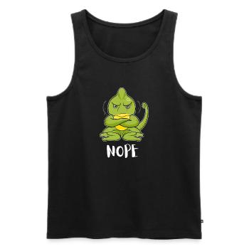 Nope Funny Lazy Chameleon - Men's Premium Organic Tank Top - black - Front - Michal (187cm)