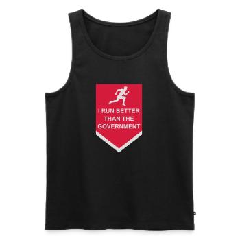 run better than government - Männer Premium Bio Tank Top - Schwarz - Vorne - Michal (187cm)